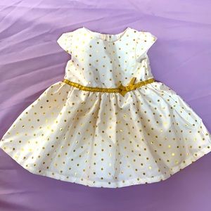 Polka Dot Gold Glitter Newborn Dress